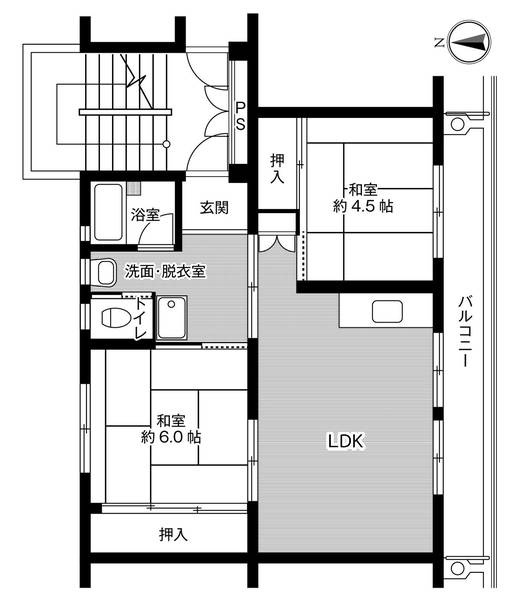 ビレッジハウス所沢1号棟の間取り
