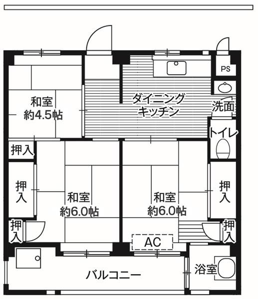ビレッジハウス愛生7号棟の間取り