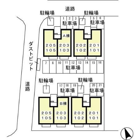 ウィルモア新松戸　A棟の区画図