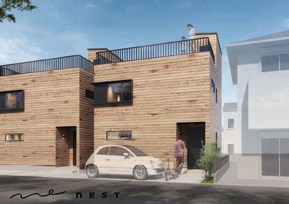 茅ヶ崎市小和田3丁目　新築戸建　全2棟の外観パース|イメージパスですので実際のものと多少異なります