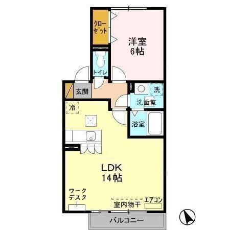 オベルジーヌ　Ｂの間取り