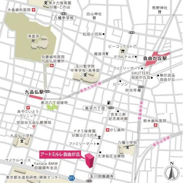 アートミルレ自由が丘の地図