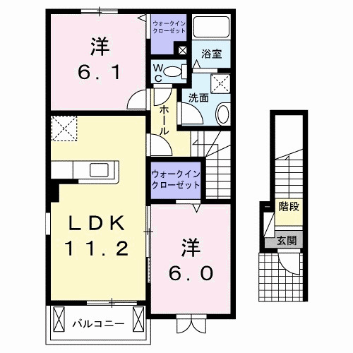 ルーベル鴨島Ｂの間取り