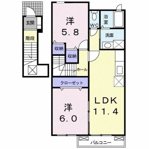 ジュネス　Ｂの間取り