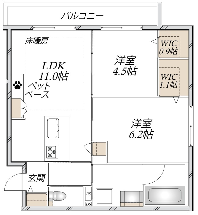 Ｌａ  Ｍａｉｓｏｎ  Ｍａｔｅ壱番館の間取り
