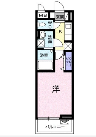鶴ヶ島市大字鶴ヶ丘のアパートの間取り