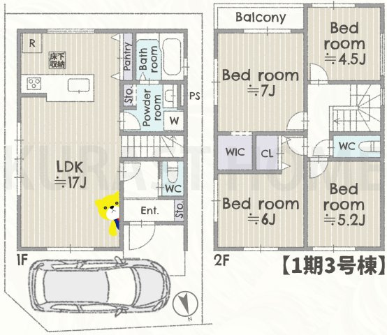 乙訓郡大山崎町大山崎尻江　新築戸建の間取り