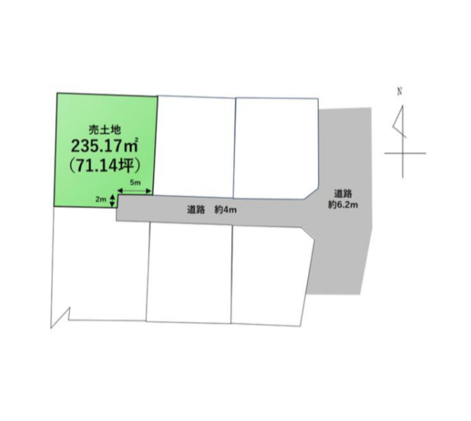 知多郡武豊町字若宮　売り土地の区画図