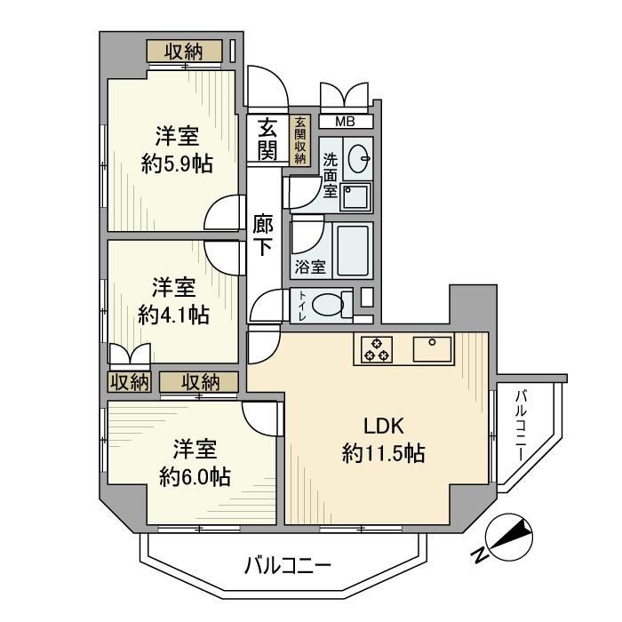 朝日クレス・パリオ西落合の間取り