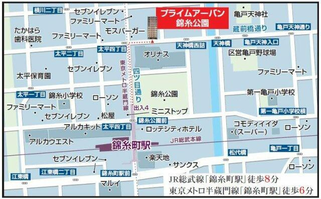 プライムアーバン錦糸公園の地図