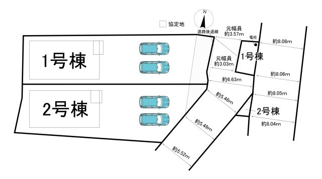 半田市住吉町6丁目　全2棟　2号棟の区画図|全2区画分譲地☆