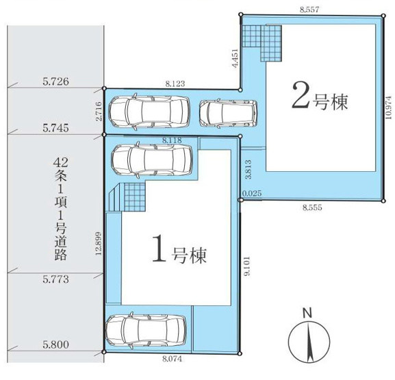 【区画図】 | 区画図は、土地の形状、境界、道路との関係を詳細に示す図面土地の正確な位置、面積、形状を把握し購入や建築計画の判断に不可欠です。区画整理や開発状況も示され、将来的な土地利用のイメージを掴む上でも重要。
