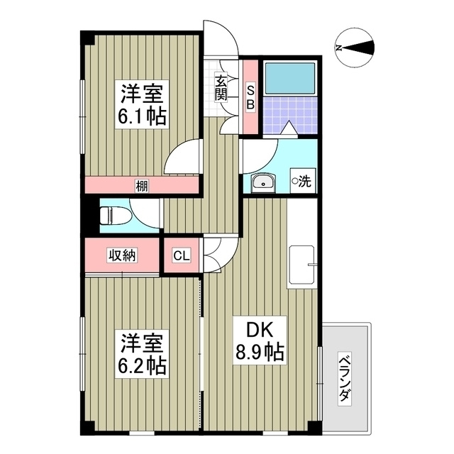 サンウィング稲荷町の間取り