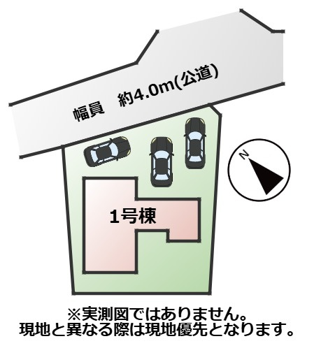 リガーレ宇都宮市不動前2期の区画図|敷地面積：159.90㎡　接道：北東側約4.0ｍ(公道)