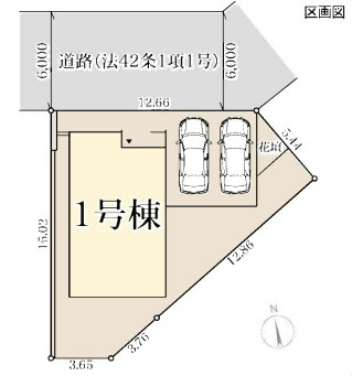 朝霧駅まで徒歩9分　朝霧南町　新築戸建ての区画図