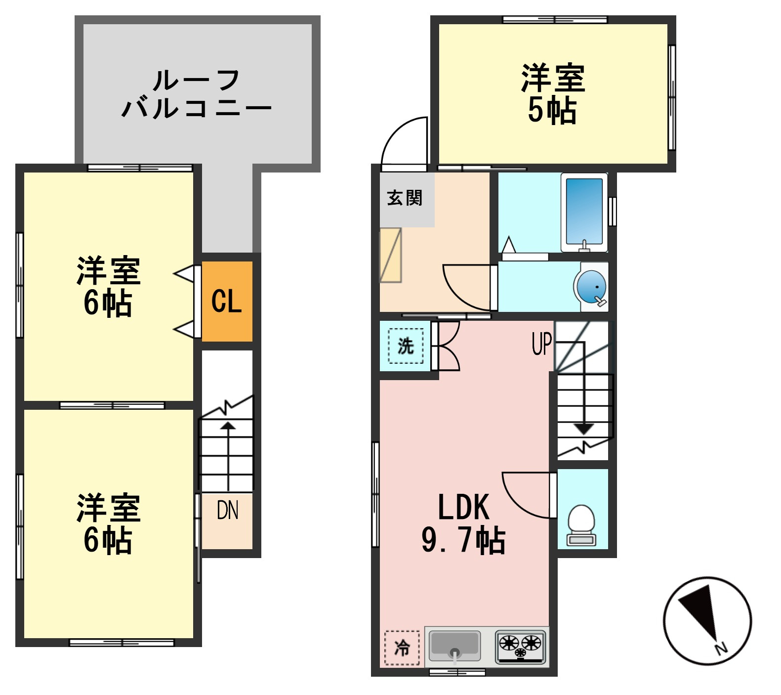石川貸家の間取り