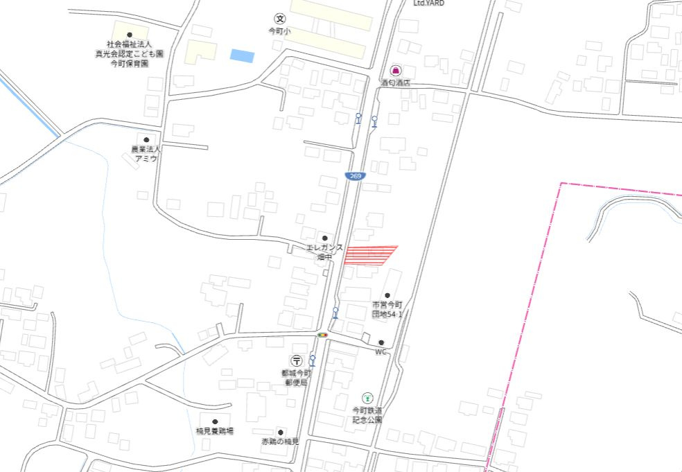 都城市今町の売地の土地図
