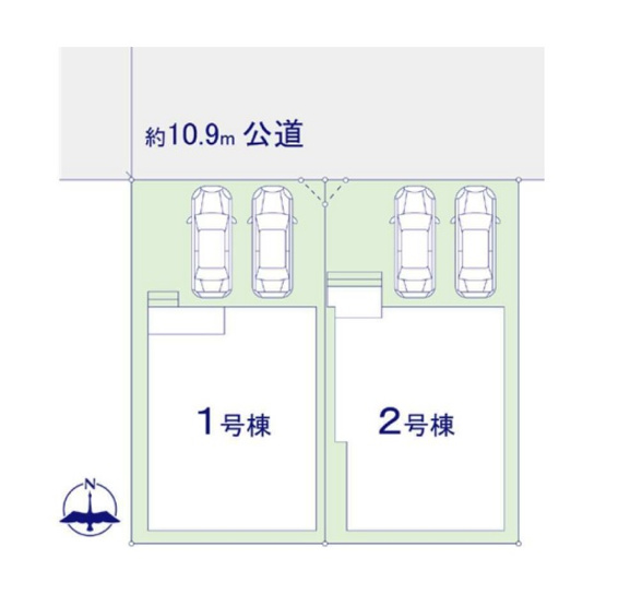 【区画図】 | 福岡市西区石丸3丁目3期　2号棟（全2棟）【仲介手数料無料・0円】 | 区画図です。2号棟