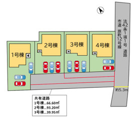 宗像市原町1期　３号棟の区画図