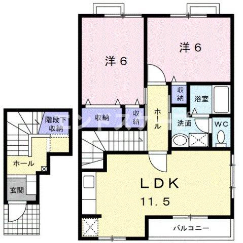 リヴィエールＢの間取り|高崎、前橋のお部屋探しはエンドスケープまで！お客様の理想お聞かせ下さい♪