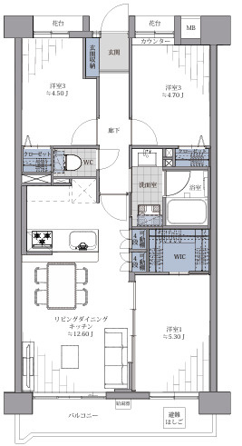 桜上水ハイムの間取り