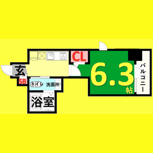 エステムコート名古屋千種グレイス　名古屋市賃貸　仲介手数料無料の間取り