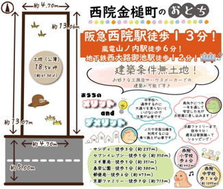 西院金槌町　建築条件無土地の画像