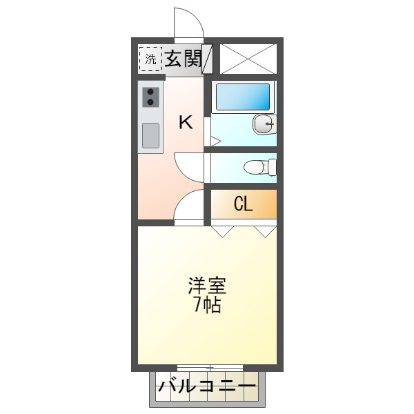 神戸市西区玉津町出合のハイツの間取り
