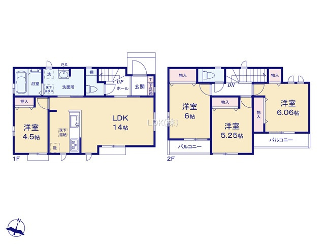 【間取り】 | 新築戸建／ふじみ野市上ノ原２丁目（全2棟）