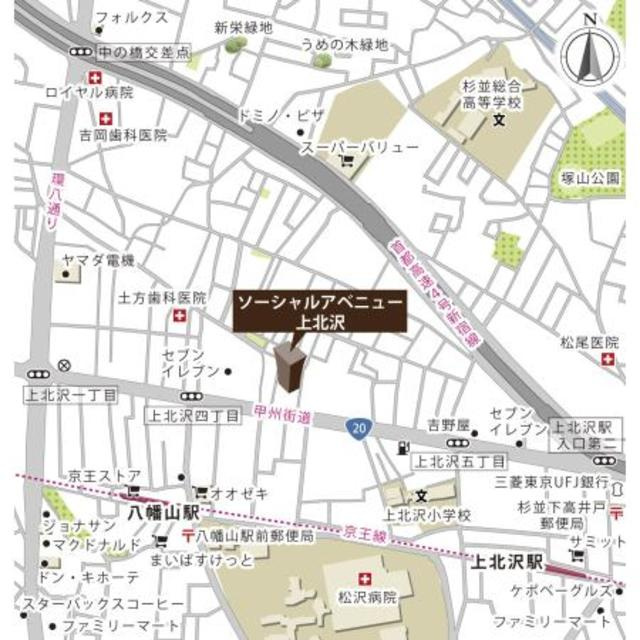 ソーシャルアベニュー上北沢の地図