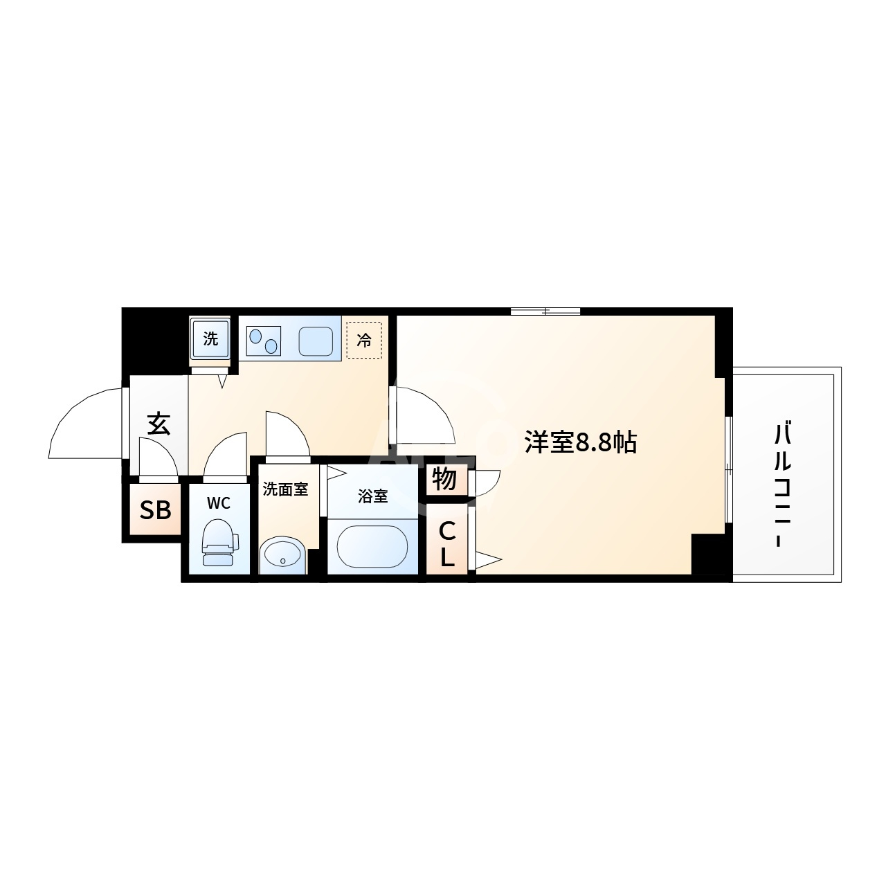 スワンズ谷町セントシティの間取り|スワンズ谷町セントシティ　きれいな間取りです