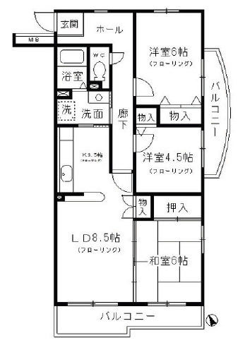 コーポレート小金井梶野通り5号棟の間取り|お電話でお問合わせ頂けますと、よりスムーズにご対応出来ます♪