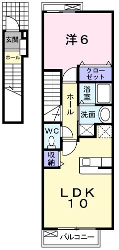 1LDKタイプの間取りです。