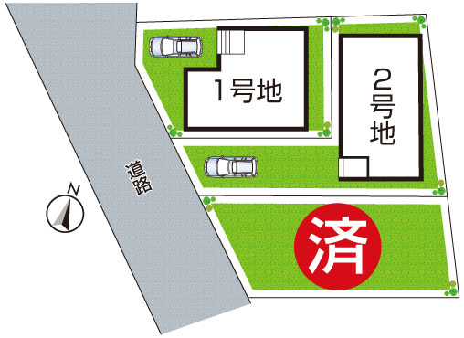 八尾市久宝園　第1期　新築一戸建ての区画図|全3区画