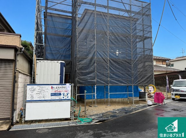 八尾市久宝園　第1期　新築一戸建ての外観|現在の進捗状況です！順調に作業進行中、完成が待ち遠しいです！詳細の間取り等、お気軽にお問い合わせください！
