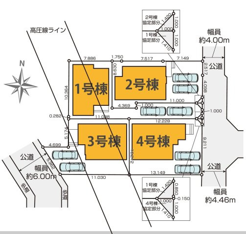 三鷹市井口5丁目 中央線 武蔵境駅 新築戸建の区画図