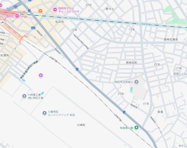 明石市西明石町　新築一戸建ての地図