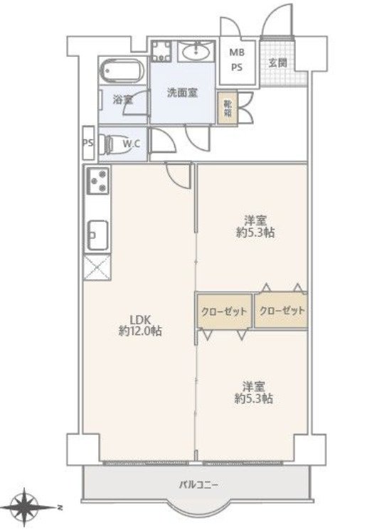 東カングランドマンション大濠パークサイドの間取り
