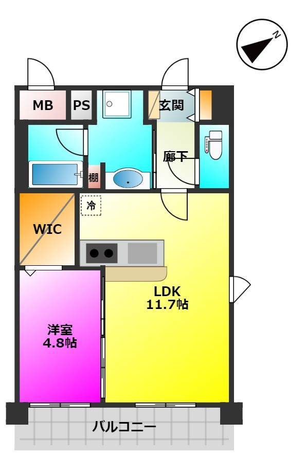 福岡市南区井尻５丁目の賃貸マンションの間取り