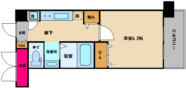 エス・キュート上本町イーストの間取り|エス・キュート上本町イースト　間取り