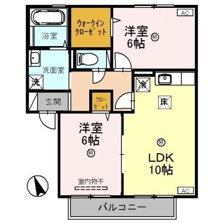 ルピナス明里橋　Ｂの間取り