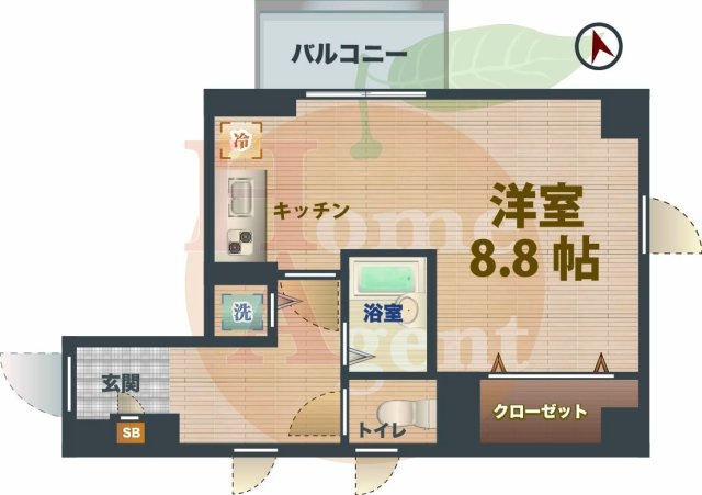 【間取り】 | メインステージ野方駅前 | 1Rのお部屋です。