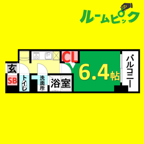 メイクス名駅南Ⅱ　名古屋市賃貸　仲介手数料無料の間取り