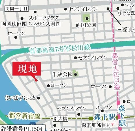 ライブフラット森下Ⅱの地図