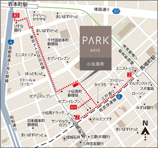 パークアクシス小伝馬町の地図