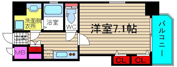 レオンコンフォート難波ミラージュの間取り|実際は反転　現状有姿