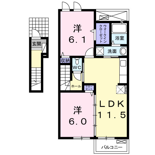 ハッピーメゾン　Ⅲの間取り