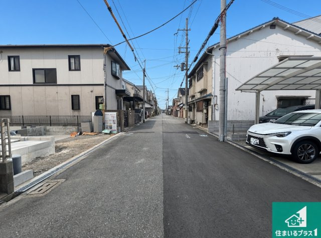 堺市堺区新在家町西　第1期　新築一戸建ての前面道路含む現地写真|周辺は落ち着いた街並みの住宅地！子育てがしやすい住環境です！まだ未完成ですが、現地でしかわからない事もございます。是非一度ご覧ください。