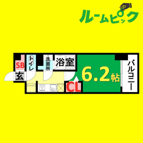 メイクス名駅南Ⅱ　名古屋市賃貸　仲介手数料無料の間取り