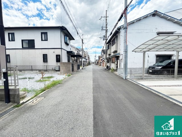 堺市堺区新在家町西　第1期　新築一戸建ての前面道路含む現地写真|周辺は落ち着いた街並みの住宅地！子育てがしやすい住環境です！まだ未完成ですが、現地でしかわからない事もございます。是非一度ご覧ください。